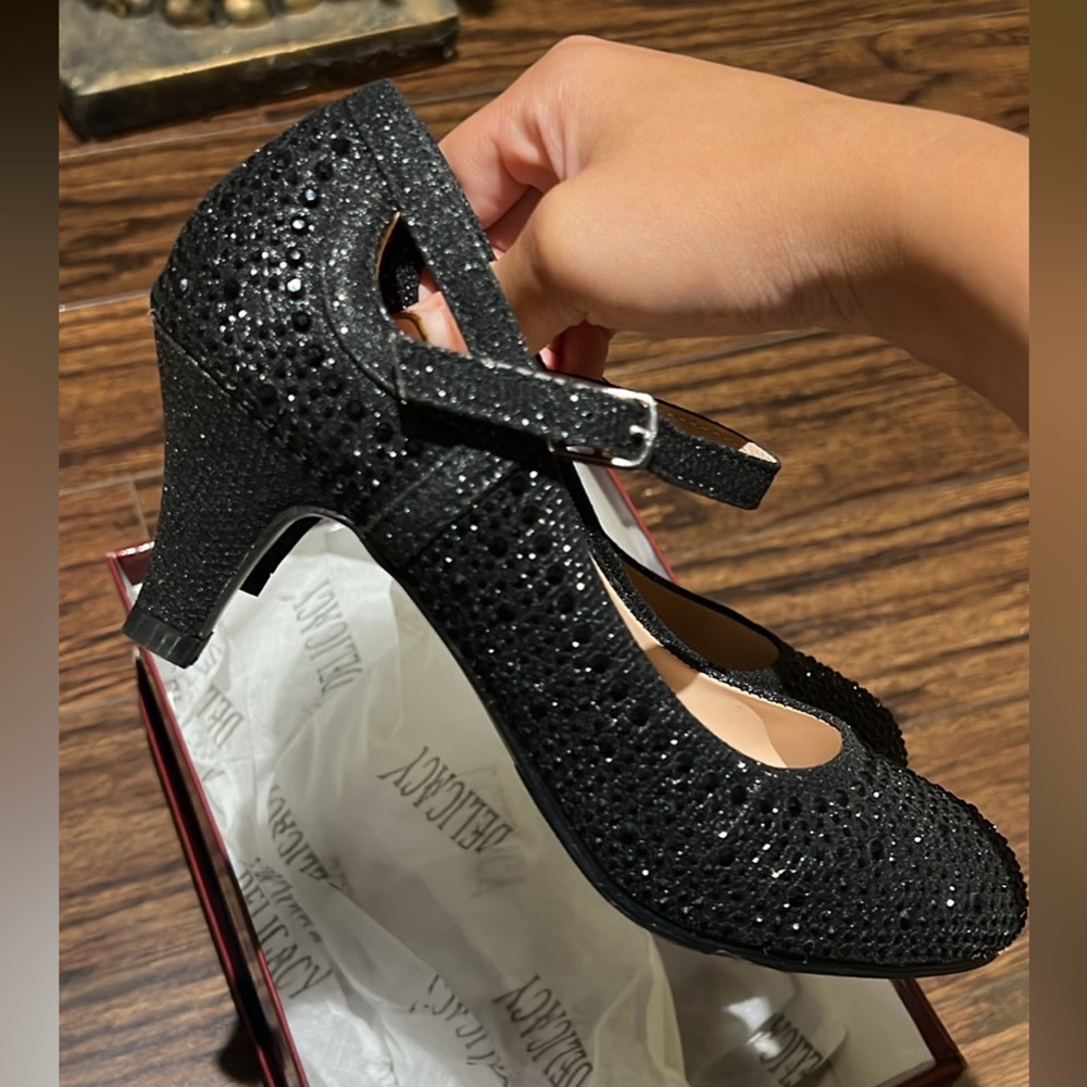 Black Bedazzled Heels Size 5